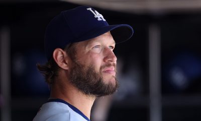 SAN FRANCISCO, CALIFORNIA - AUGUST 04: Clayton Kershaw #22 of the Los Angeles Dodgers stands in the dugout during their game against the San Francisco Giants at Oracle Park on August 04, 2022 in San Francisco, California. (Photo by Ezra Shaw/Getty Images)